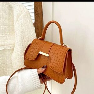 Versatile :chic Shoulder Bag Alligator Pattern Small Square Bag